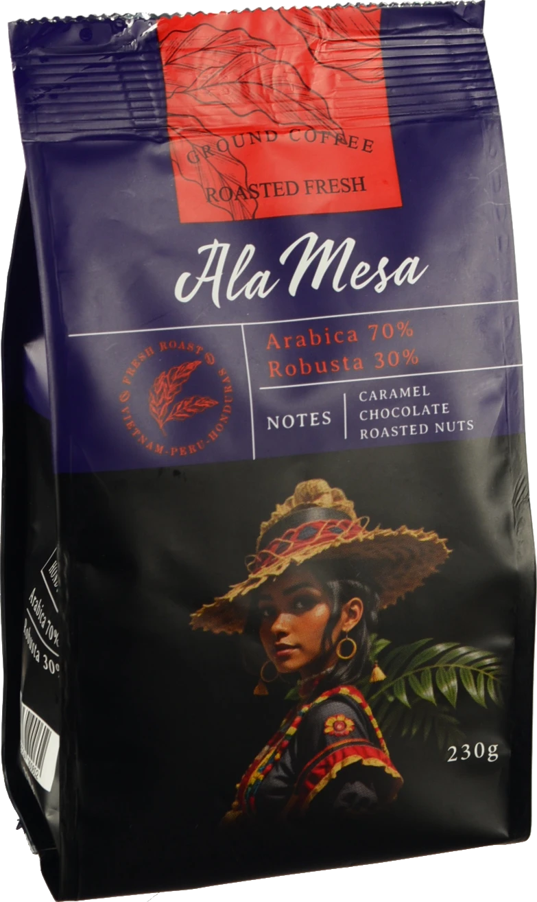 Кава Ala Mesa 230г (70% Арабіка, 30% Робуста)