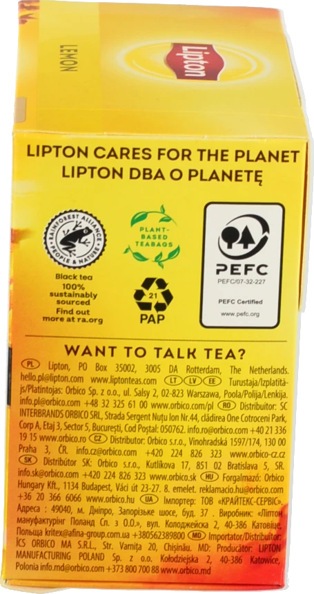 Чай Lipton 20п чорний lemon