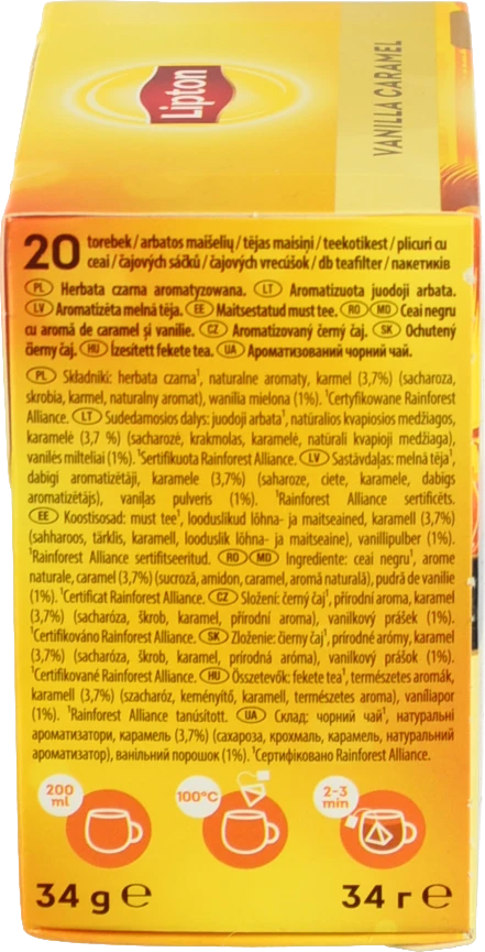 Чай Lipton 20п чорний vanilla caramel