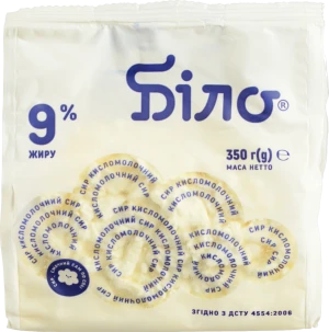 Сир к.м. Біло 350г 9% пакет