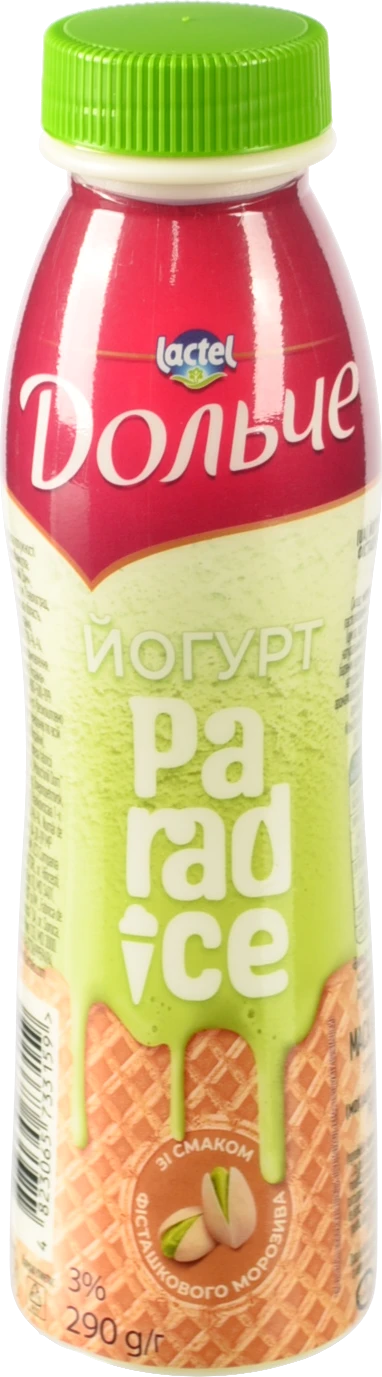 Йогурт 3% зі смаком фісташкового морозива Paradice Дольче п/пл 290г