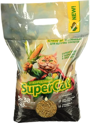 Наповнювач Super Cat 2.5 кг кукурудзяний комкуючий