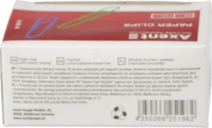 Скріпки круглі Axent 28 мм 100 шт кольорові