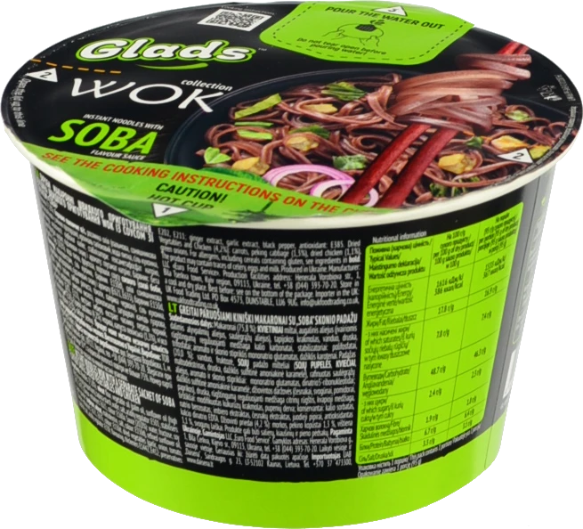 Локшина швидкого приготування з соусом Soba Wok Glads 95г