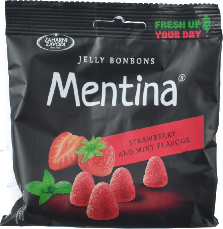 Цукерки Zaharni Zavodi 80г желейні полуниця мята Mentina