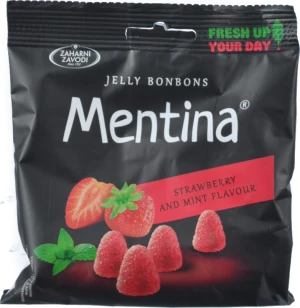 Цукерки Zaharni Zavodi 80г желейні полуниця мята Mentina
