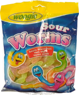 Жувальні цукерки Woogie 250г кислі червячки