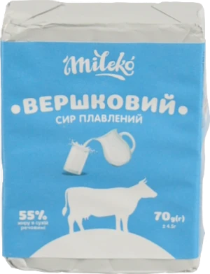 Сир пл.Mileko 70г 55% вершковий