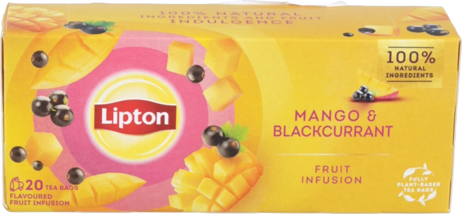 Чай Lipton 20 пакетиків фруктова суміш манго чорна смородина