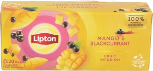 Чай Lipton 20 пакетиків фруктова суміш манго чорна смородина