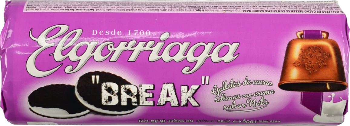 Печиво Elgorriaga 180г шоколадне break з вершковим наповнювачем