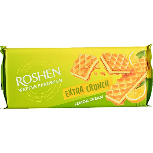 Вафлі Lemon cream Extra Crunch Wafers Sandwich Roshen м/у 142г