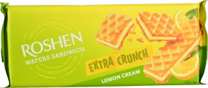 Вафлі Lemon cream Extra Crunch Wafers Sandwich Roshen м/у 142г