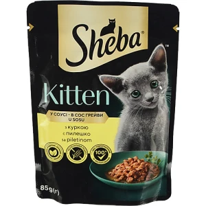 Корм консервований для кошенят з куркою Sheba 85г