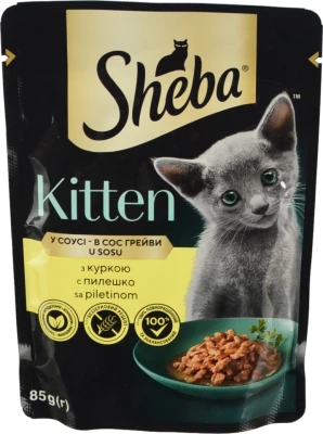 Корм консервований для кошенят з куркою Sheba 85г
