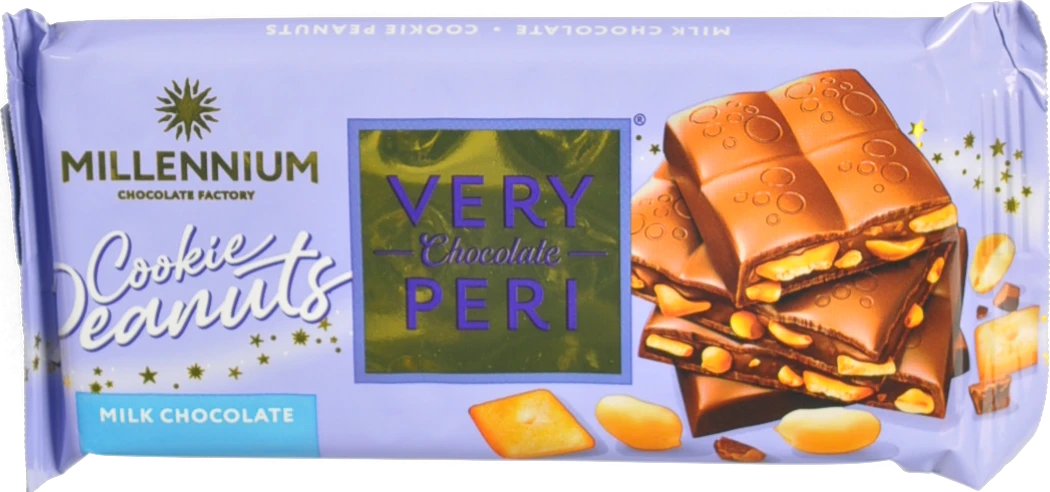 Шоколад молочний з начинкою печивом та арахісом Very Peri Millennium м/у 100г