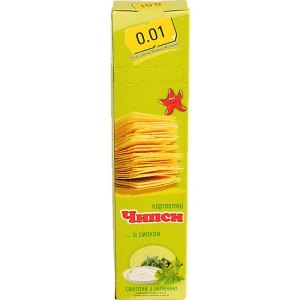Чіпси 0.01 60г сметана зелень