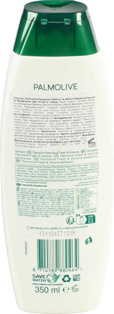 Шампунь Palmolive Naturals Fresh & Volume Citrus 350мл