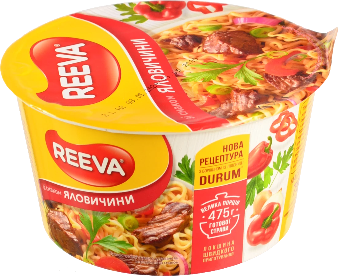 Локшина швидкого приготування зі смаком яловичини Reeva 75г