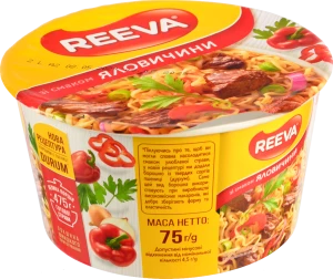 Локшина швидкого приготування зі смаком яловичини Reeva 75г