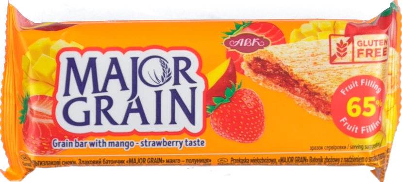Батончик цільнозерновий Mango-strawberry Major Grain АВК м/у 40г