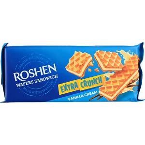 Вафлі Milk Vanilla Extra Crunch Wafers Sandwich Roshen м/у 142г