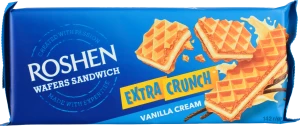 Вафлі Milk Vanilla Extra Crunch Wafers Sandwich Roshen м/у 142г