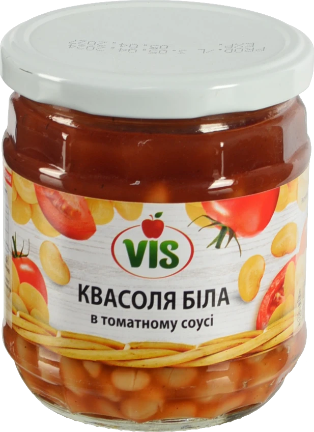 Квасоля біла в томатному соусі Vis с/б 410г