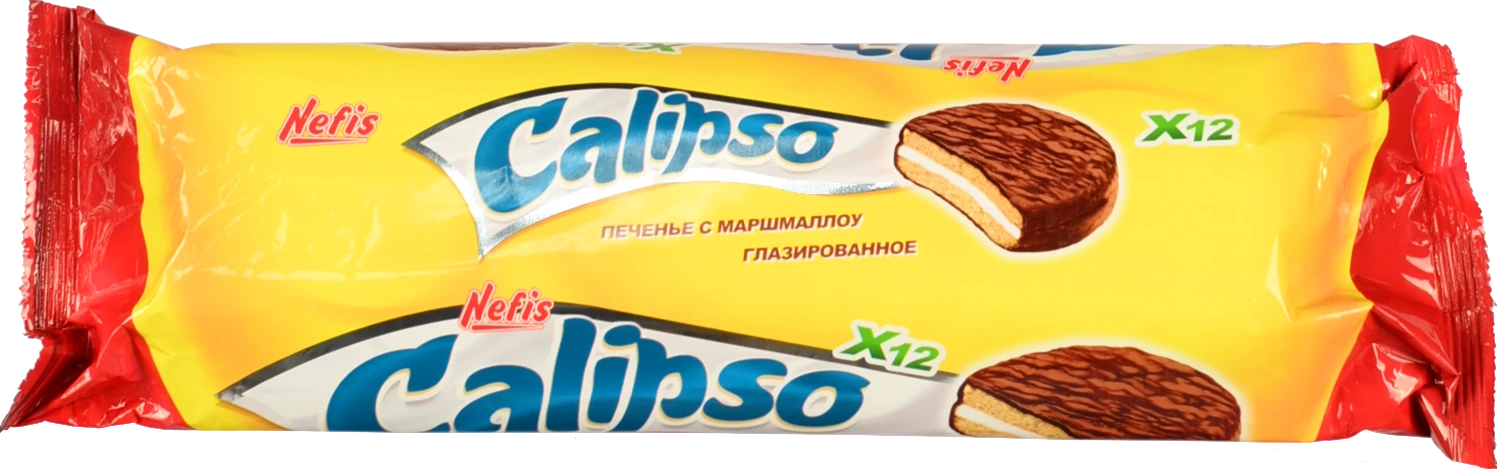 Печиво з маршмеллоу глазуроване Calipso Nefis м/у 240г