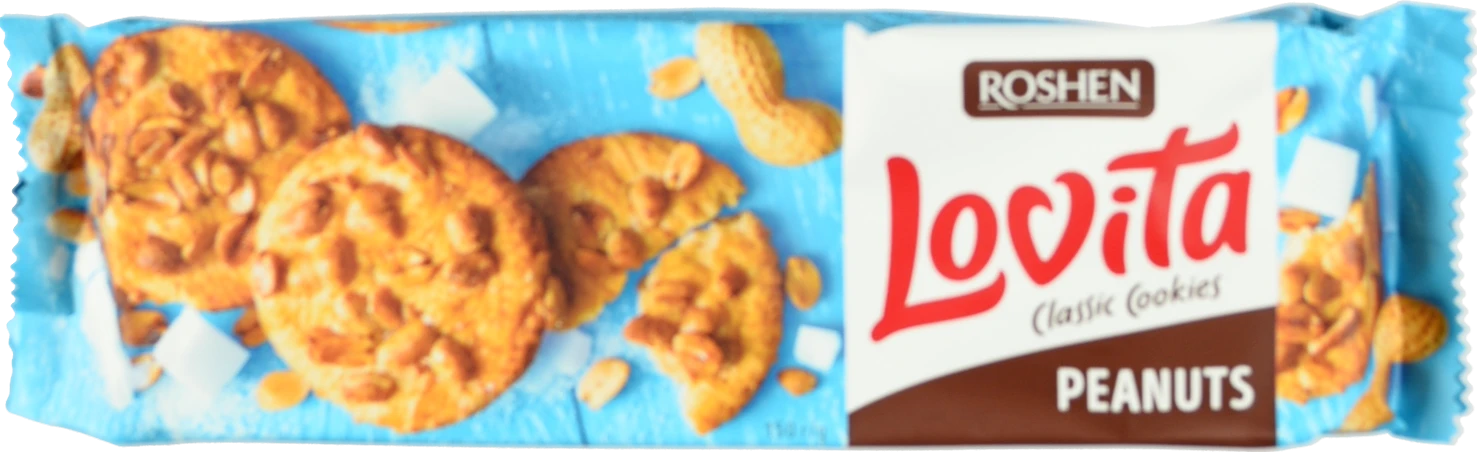 Печиво здобне з арахісом Lovita Classic Cookies Roshen 150г