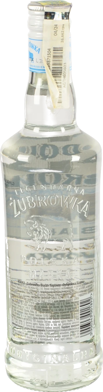 Горілка Zubrowka Biala 0.5л