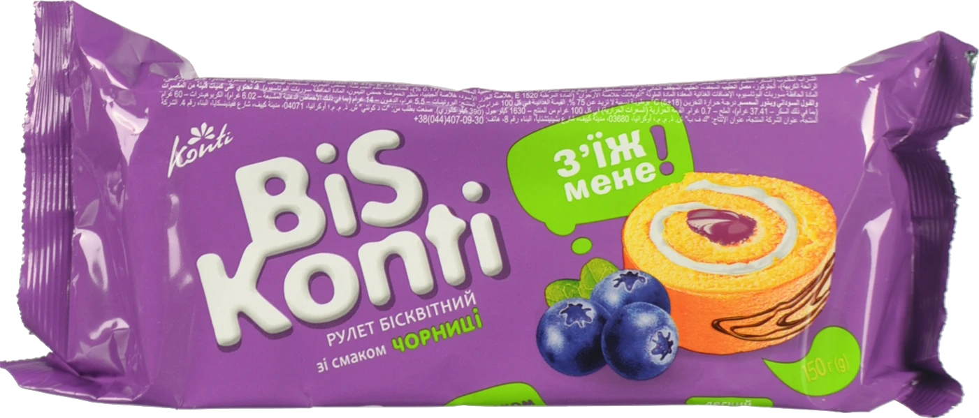 Рулет Biskonti 150г смак чорниці
