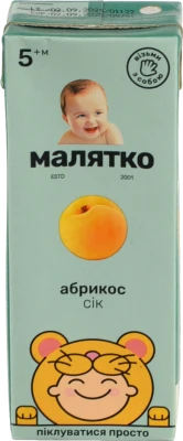 Сік для дітей від 5-ти місяців Абрикос Малятко т/п 200мл