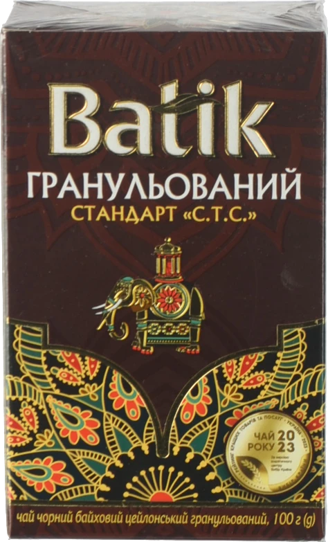 Чай чорний байховий цейлонський гранульований Batik к/у 100г