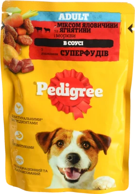 Корм консервований Pedigree 100г Яловичина та Ягнятина