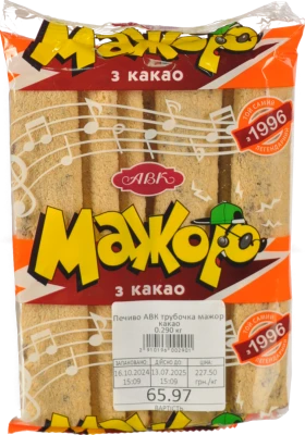 Печиво АВК трубочка мажор какао