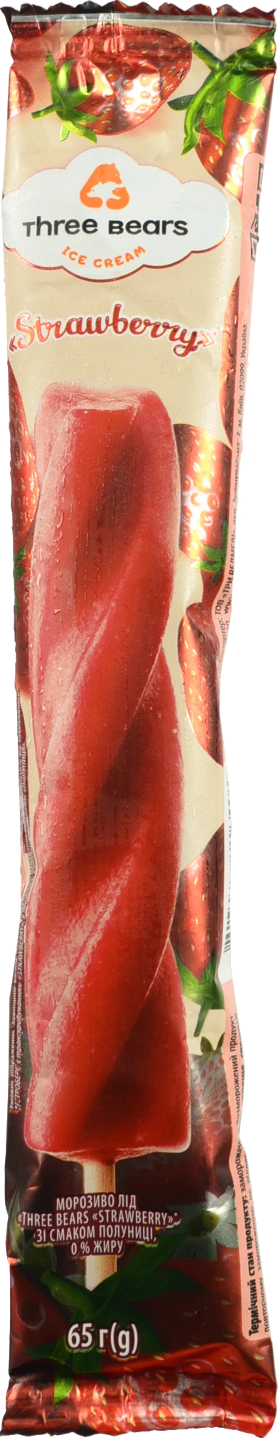Морозиво Три Ведмеді 0.065г лід strawberry паличка