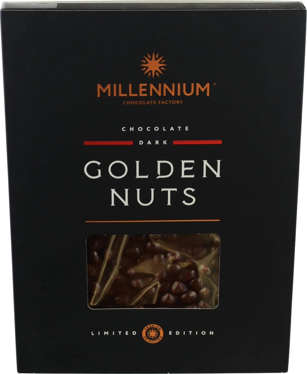 Шоколад чорний з цільним фундуком Golden Nuts Millennium к/у 1.1кг