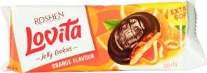 Печиво здобне з желейною начинкою зі смаком апельсина Lovita Jelly Cookies Roshen м/у 135г