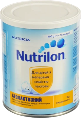 Суміш молочна суха для дітей від народження Безлактозний Nutrilon з/б 400г