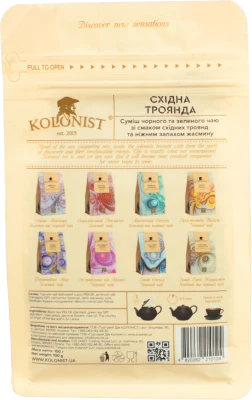 Чай Kolonist 100г східна троянда black and green