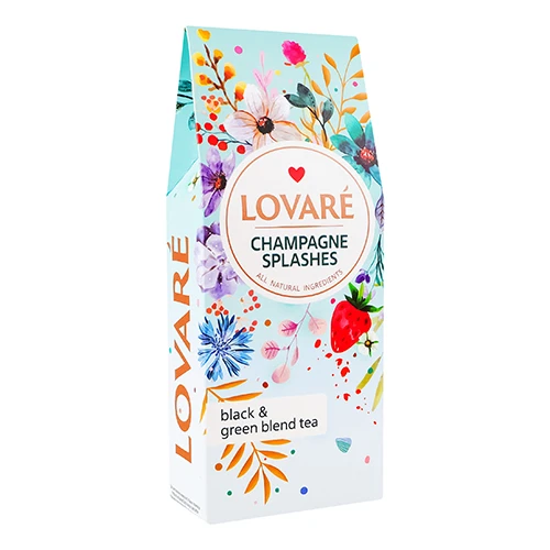 Чай Lovare 80г champagne splashes чорний та зелений