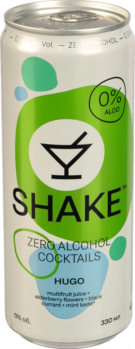 Напій безалкогольний соковмісний сильногазований Hugo Shake 330мл