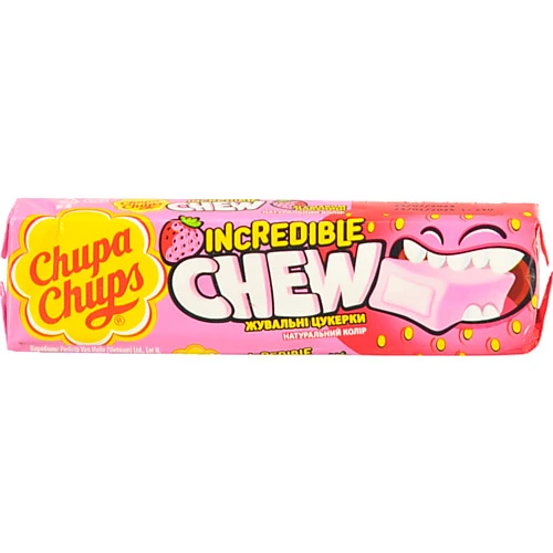 Цукерки жувальні зі смаком полуниці Chupa Chups м/у 45г