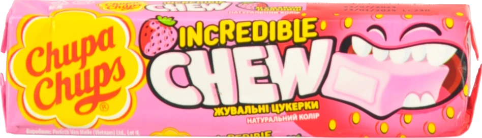 Цукерки жувальні зі смаком полуниці Chupa Chups м/у 45г