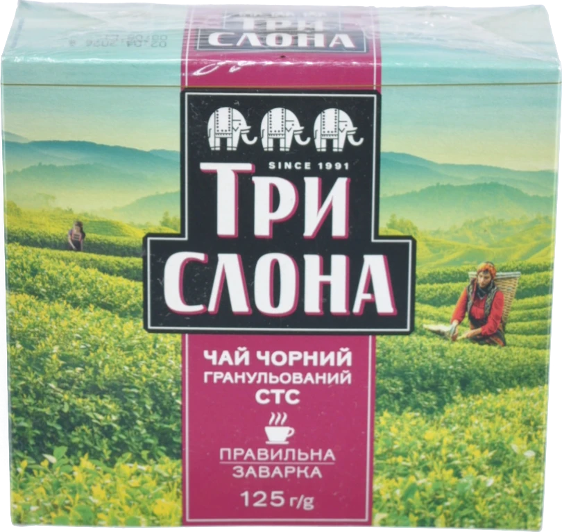 Чай Три Слона 125г чорний гранульований