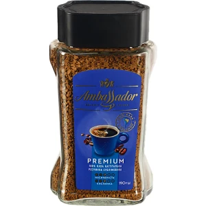 Кава натуральна розчинна сублімована Premium Ambassador с/б 190г