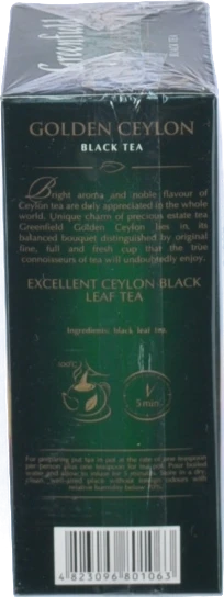 Чай чорний байховий листовий Golden Ceylon Greenfield к/у 100г