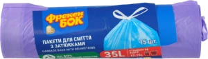 Пакети для сміття з затяжками 35л Фрекен Бок 15шт