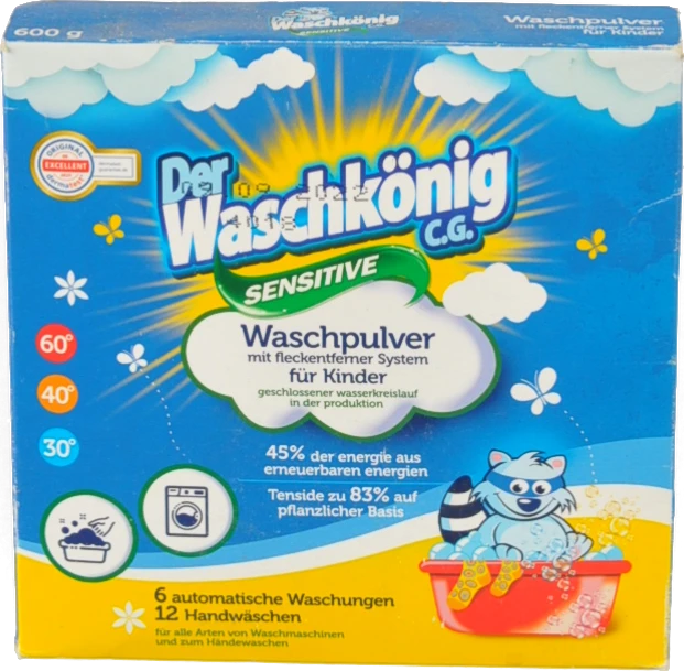 Засіб мийний порошкоподібний Sensitive Der Waschkonig 600г